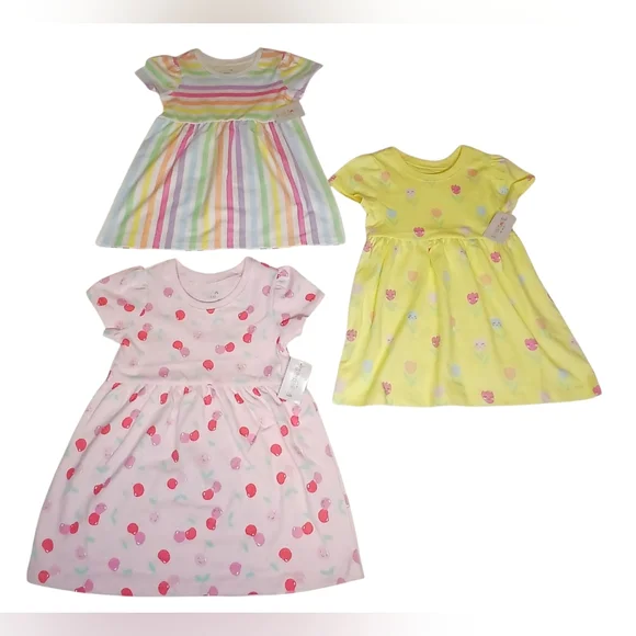 Baby Girl Dresses (Set of 3) | Size 18 M | Garanimals | NWT - Picture 1 of 9